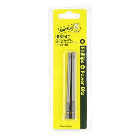 L.H. DOTTIE L.H. Dottie #3 x 4'' Phillips Power Bit (Carded) IB3P4C